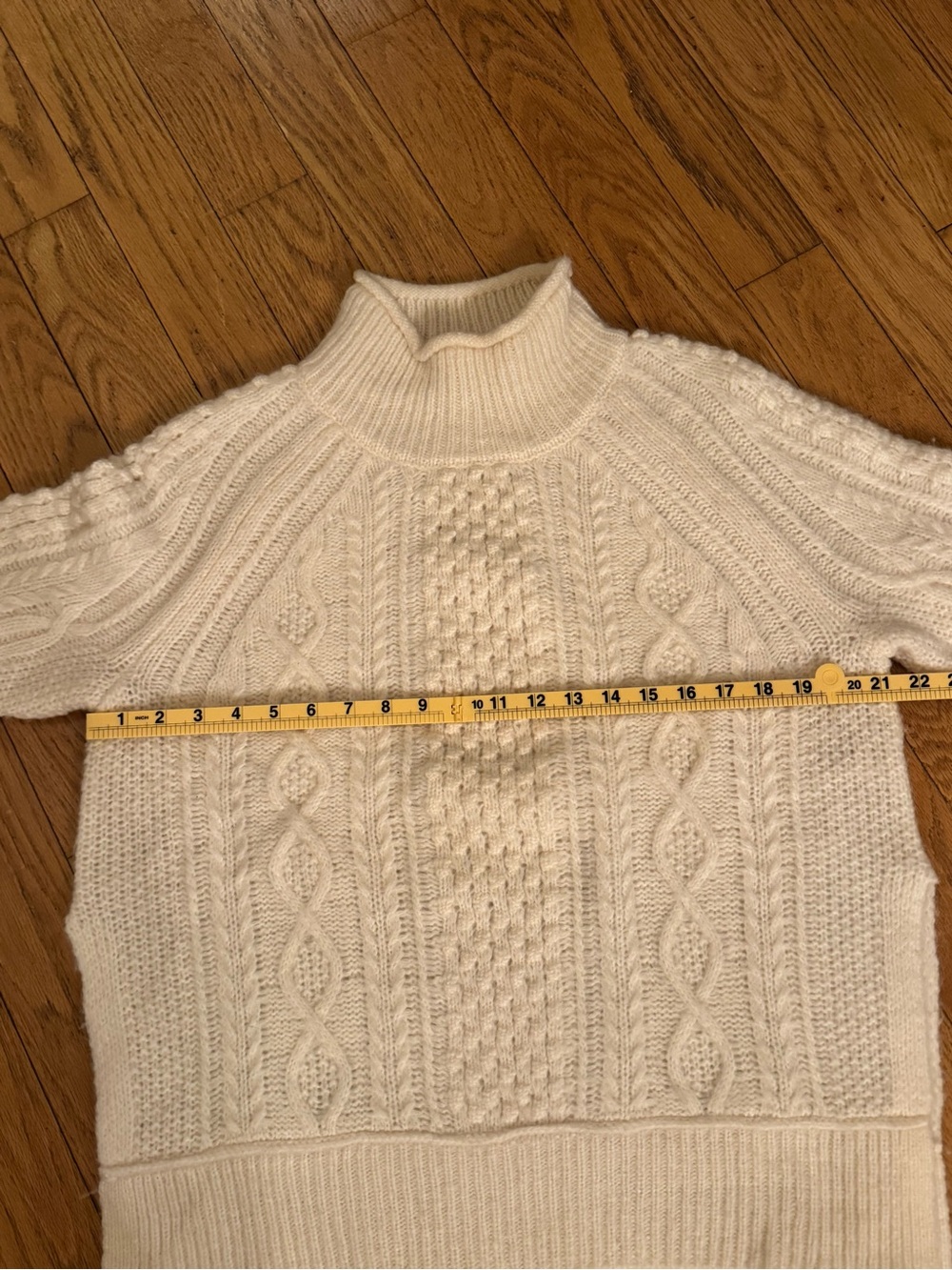 Alex Mill Womens Camil Cable Knit Mockneck Rollneck Sweater Sz M Fisherman Cozy - Picture 9 of 11